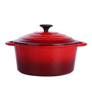 Cast iron enamel coating dutch oven casserole with 8.6/9.5/1.23inch