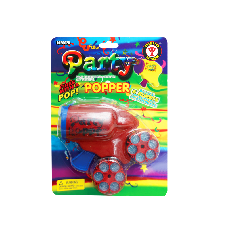 Popper de fiesta de pistola de juguete de cumpleaños de 12 ráfagas