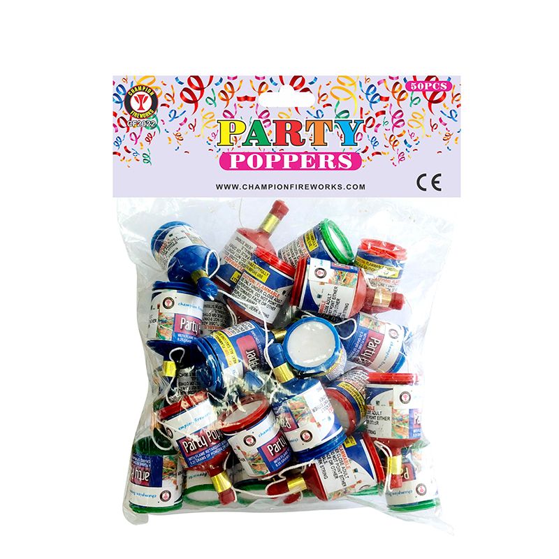 Party Poppers Fuegos artificiales 50PK