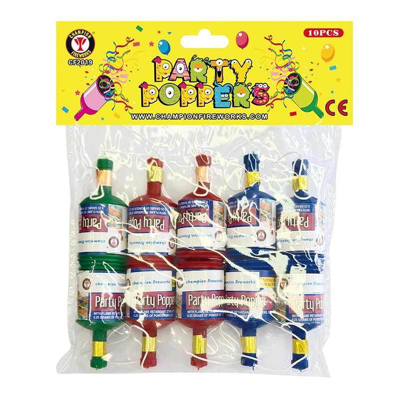 Party Poppers Fuegos artificiales 10PK