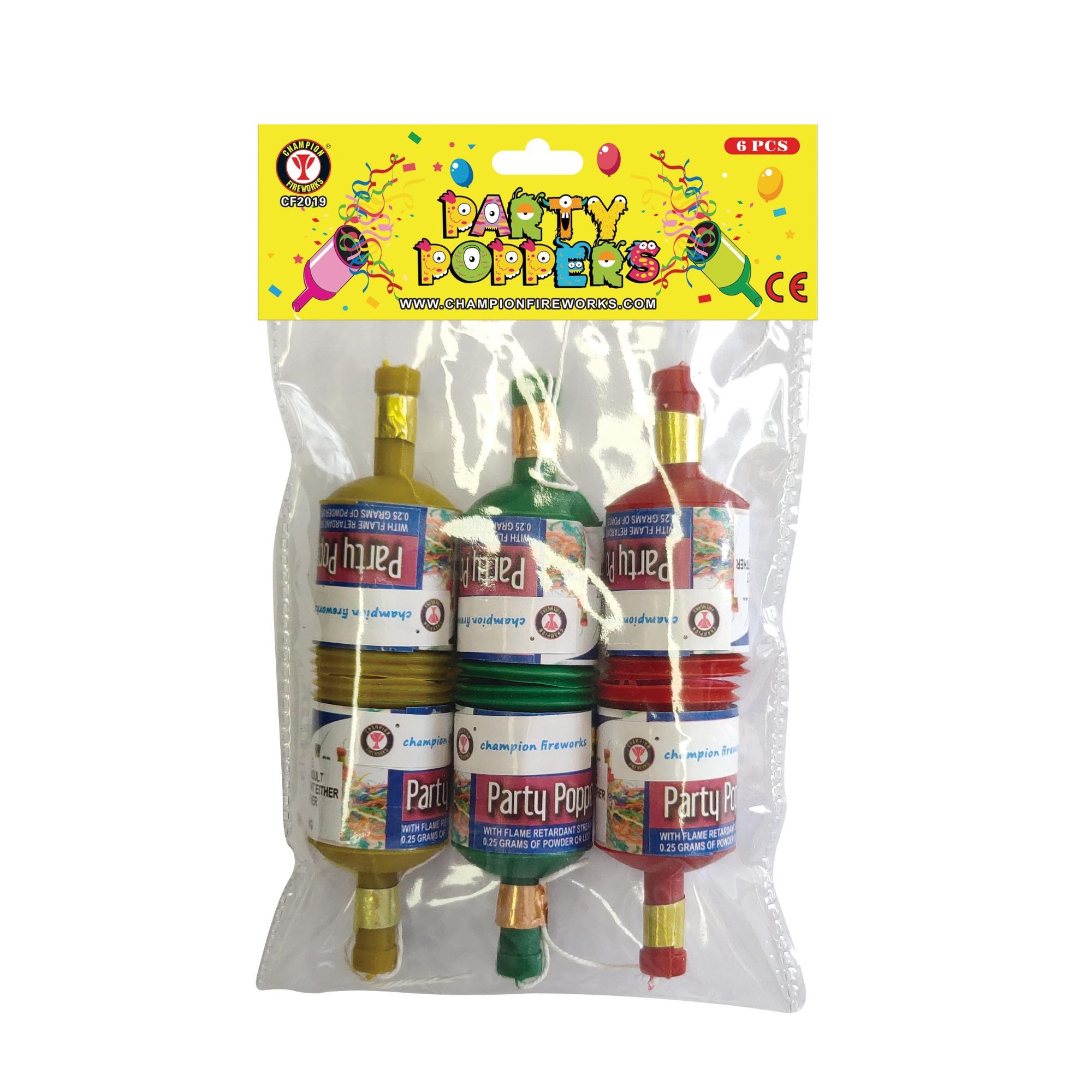 Party Poppers Fuegos artificiales 6PK