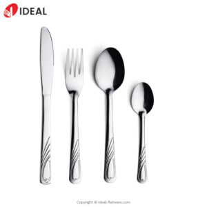 Płaskie sztućce ze stali nierdzewnej